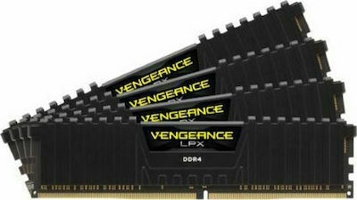 Corsair Vengeance LPX 64GB DDR4 RAM με 4 Modules (4x16GB) και Ταχύτητα 3200 για Desktop