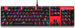 Motospeed Inflictor CK104 Gaming Μηχανικό Πληκτρολόγιο με Outemu Blue διακόπτες και RGB φωτισμό (Ελληνικό) Κόκκινο