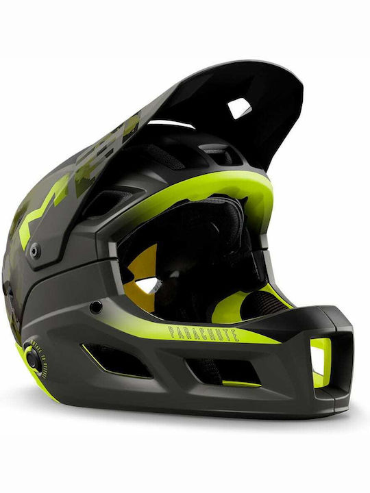 MET Parachute MCR Full Face Bicycle Helmet Downhill Mountain Camo Lime Green Matt Glossy