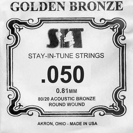 Sit 80/20 Acoustic Bronze Round Wound Single String 80/20 Bronze Acoustic Guitar Strings 50