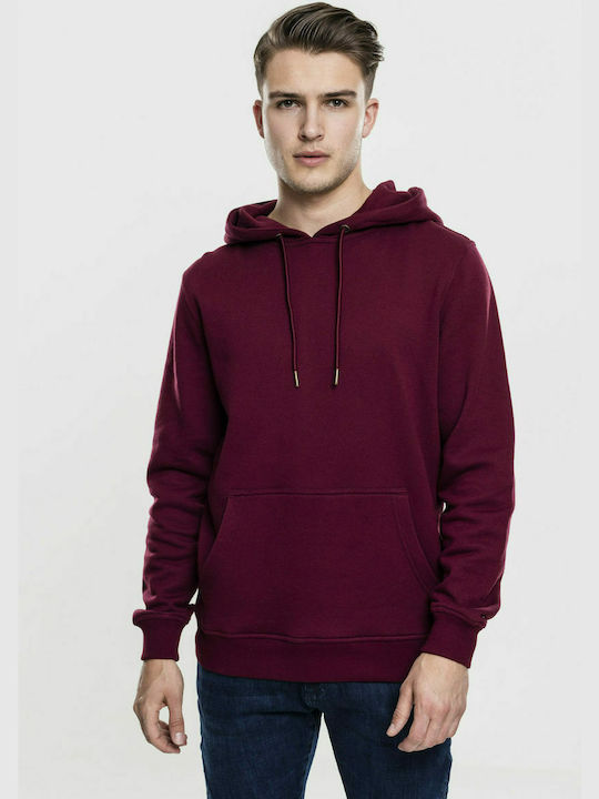 Urban Classics TB1592 Men's Sweatshirt with Hood and Pockets Burgundy