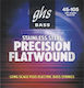 GHS Strings Bass Precision Flats Μονές Χορδές Stainless Steel Μπάσου 4τμχ 38" Medium (38" Winding)