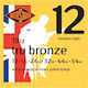 Rotosound Tru Bronze Set Corzi Pentru Chitară Acustică 80/20 Bronz 12 - 54 Medium Light
