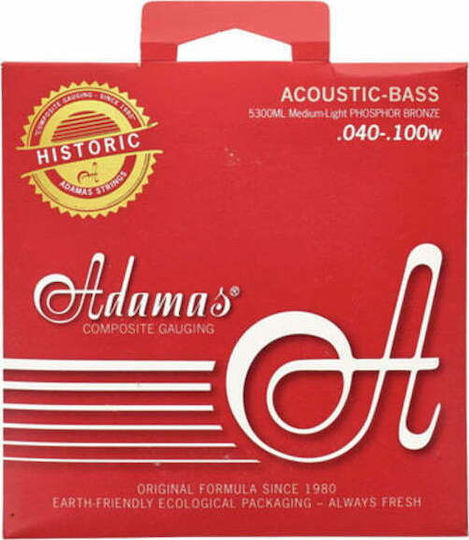 Adamas Historic Reissue Bass Set Corzi Pentru Bas Fosfor Bronz 40 - 100 Medium Light