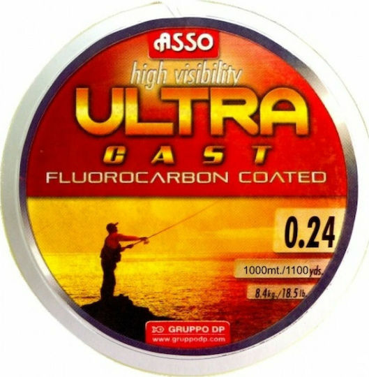 Asso Ultra Cast Fluorocarbon Coated Fluorocarbon Fishing Line Yellow 300m / 0.28mm