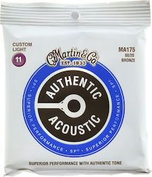 Martin Authentic Acoustic SP MA175 Strings 11 - 52 for Acoustic Guitar Martin Authentic Acoustic SP MA175 Strings 11 - 52 for Acoustic Guitar