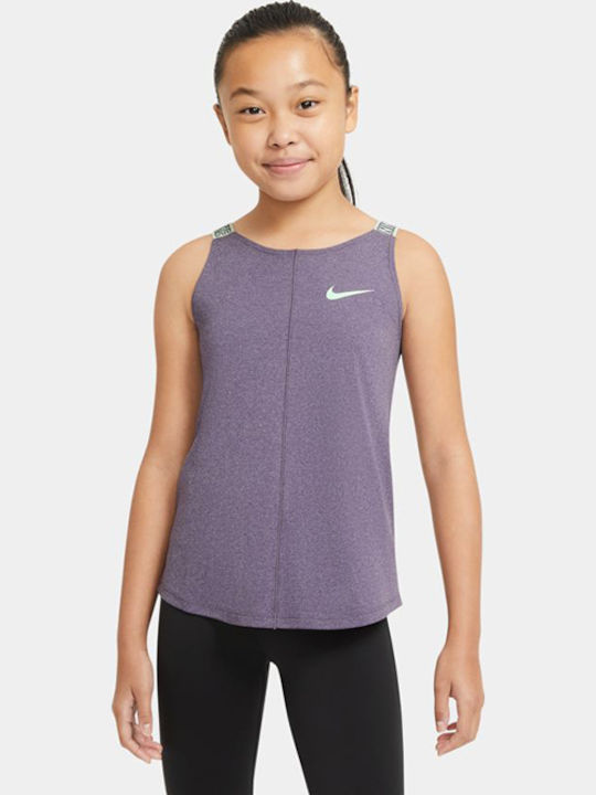 Nike Παιδική Μπλούζα Dri-Fit Αμάνικη Μωβ