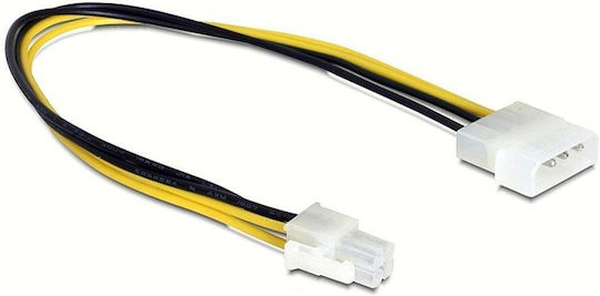 DeLock 4-Pin EPS - 4-Pin Molex Cable 0.3m Yellow (65611)
