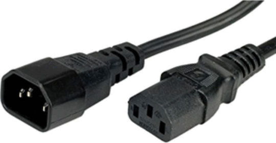 Roline IEC C14 - IEC C13 Cable 3m Μαύρο 19.99.1530