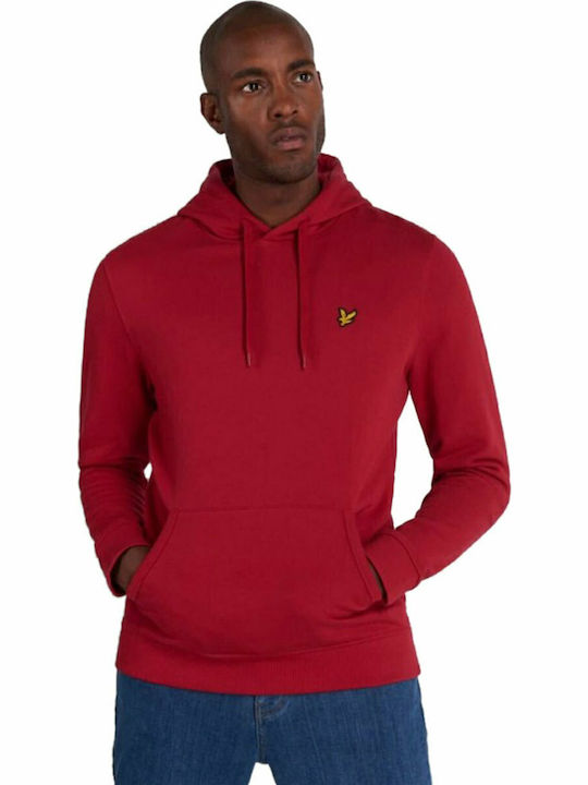 Lyle and Scott Men's Sweatshirt with Hood and Pockets Red