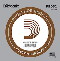 Daddario Wound Singles Μονή Χορδή Phosphor Bronze 52"