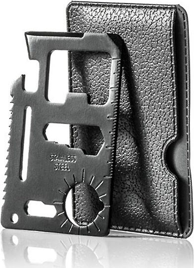 Gadget Master Multi-tool Card Survival Black with Blade made of Stainless Steel in Sheath