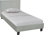 Κρεβάτι Μονό Υφασμάτινο Γκρι Wilton 90x190cm