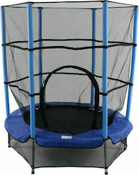 140cm Kids Trampoline 140cm with Net Τραμπολίνο Εξωτερικού Χώρου με Δίχτυ Ασφαλείας Μπλε