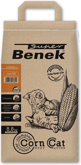 Certech Super Benek Corn Cat Φυτική Άμμος Γάτας χωρίς Άρωμα 14lt