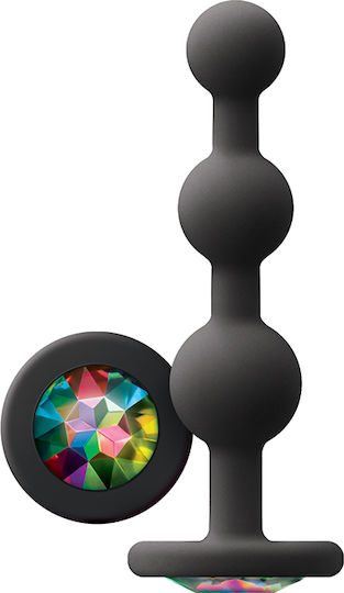 Ns Novelties Glams Ripple Rainbow Gem Πρωκτικές Μπίλιες Ripple Black 11.5cm