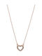 Prince Silvero Necklace with design Heart from Gold Plated Silver with Zircon