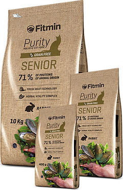 Fitmin Purity Senior Hrană Uscată fără Cereale & Gluten pentru Pisici Sterilizate Vârstnice cu Iepure 1.5kg