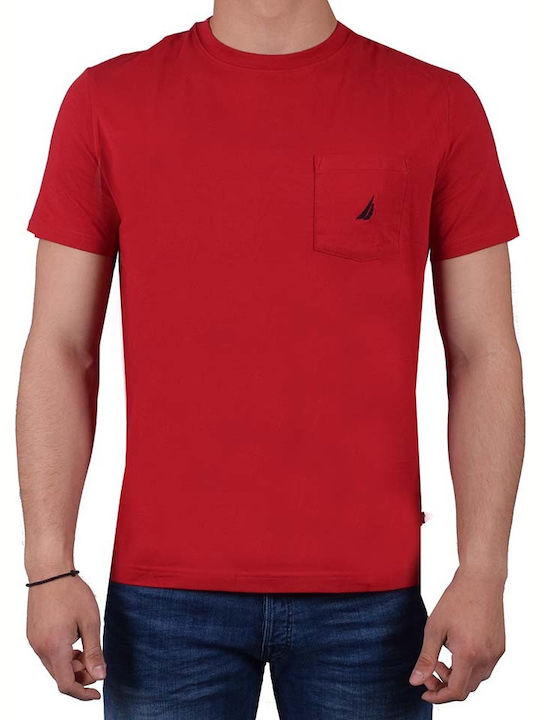 Nautica Ανδρικό T-shirt Κόκκινο Μονόχρωμο