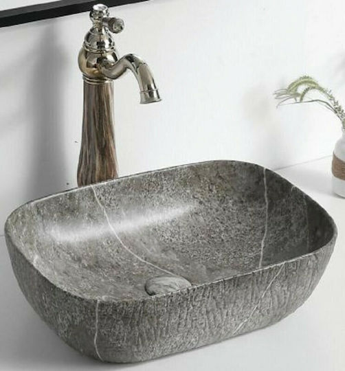 Gloria Elegan-1 Надеждна мивка Порцелан 46.5x33x13.5см Grey/Beige Gloria Elegan-1 Надеждна мивка Порцелан 46.5x33x13.5см Grey/Beige