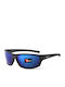 Polareye PL66 Sonnenbrillen mit Schwarz Rahmen und Blau Polarisiert Spiegel Linse