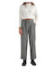 Attrattivo Women's High-waisted Cotton Trousers in Regular Fit Gray