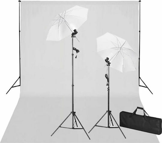 vidaXL Sistem de fundal & iluminare Fundal Fotografic Tesatura 300x600cm. Alb