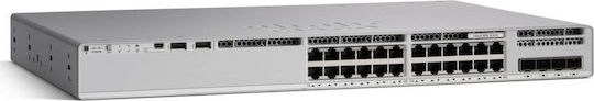 Cisco Catalyst 9200 Gestionat L3 PoE+ Switch cu 24 Porturi Gigabit (1Gbps) Ethernet și 24 Porturi SFP