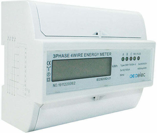 Aca Kilowatt Meter Electric Panel Digital Rail Three-Phase Digital Three-Phase 3P+N DY00000008
