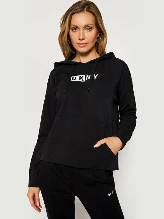 Damen Sweatshirt Kapuzen Schwarz