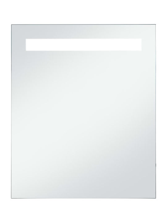 vidaXL Ορθογώνιος Καθρέπτης Μπάνιου Led από Μέταλλο 50x60cm
