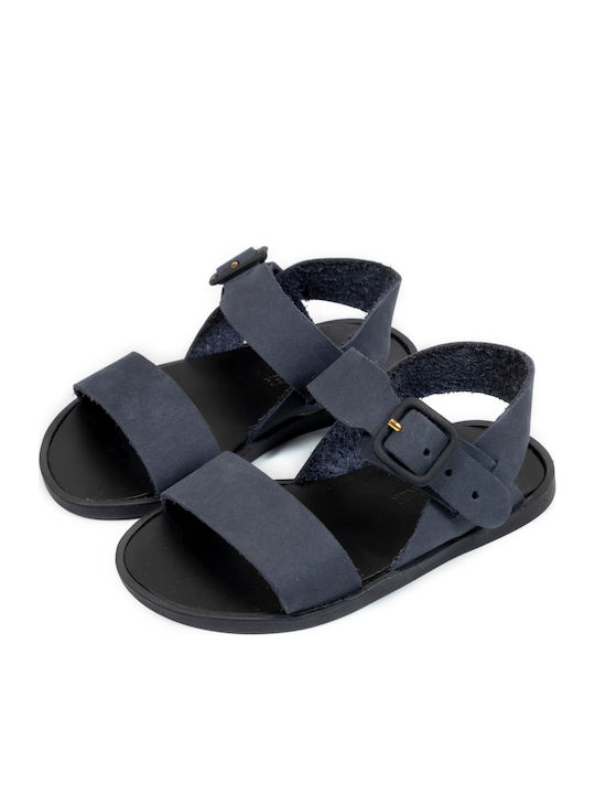 Babywalker Βαπτιστικά Δερμάτινα Πέδιλα Navy Μπλε