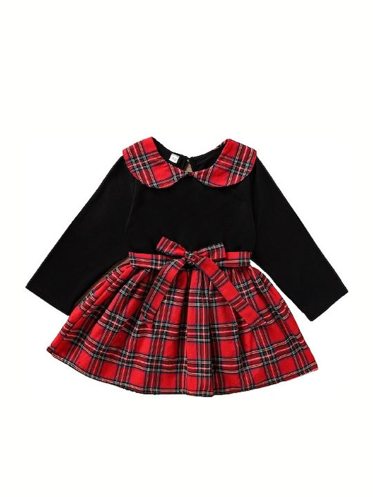 Kinder Freizeitkleid Rot Schwarz