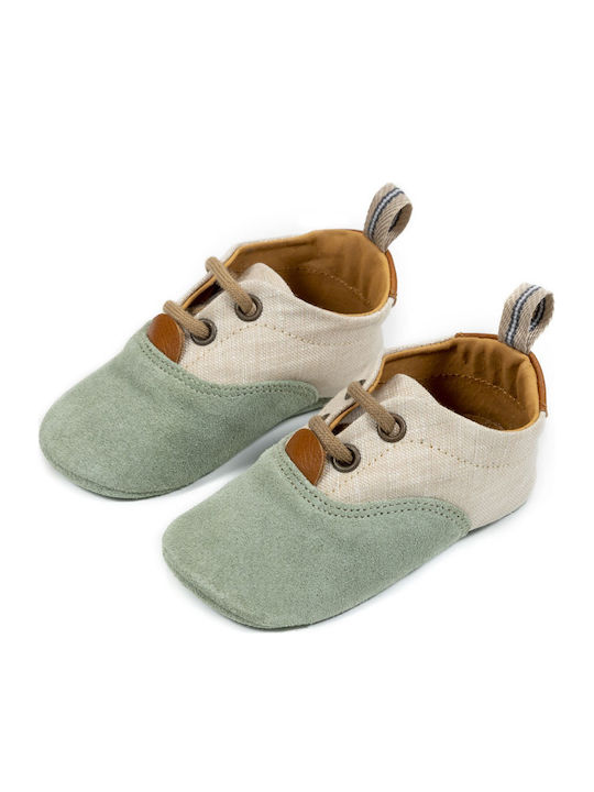 Babywalker Lederne Sneakers Weiche Sohle Grün