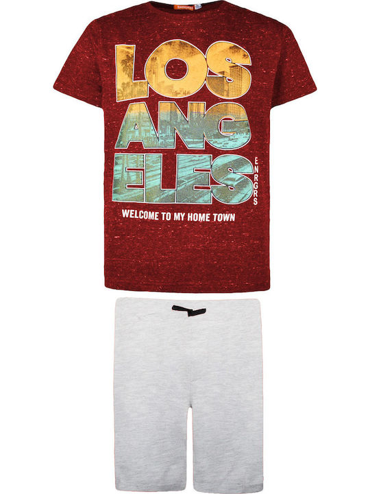 Kids' Set with Shorts Summer 2pcs Burgundy