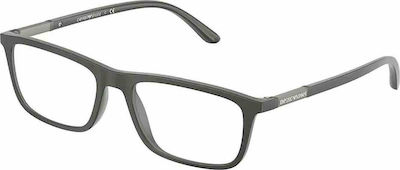 Emporio Armani Men's Acetate Prescription Eyeglass Frames with Clip On Gray EA4160 54371W