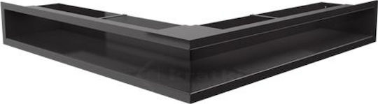Kratki Corner Fireplace Air Shutter Black 56x56x9cm