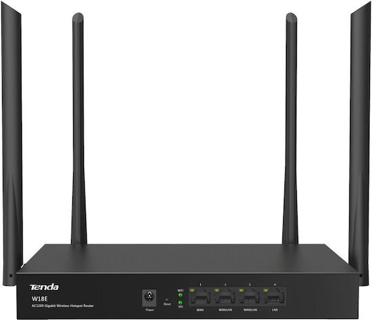 Tenda W18E Ασύρματο Router Wi‑Fi 5 με 4 Θύρες Gigabit