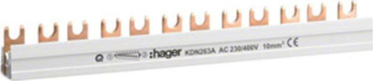 Hager Sammelschiene elektrische Schalttafel 2P 63A 12 Elementenverteiler KDN263A