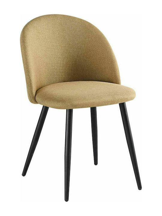 Bella Dining Room Fabric Chair Gold Brown 50x56x80cm 4pcs
