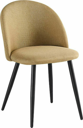 Bella Dining Room Fabric Chair Gold Brown 50x56x80cm 4pcs