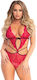 Leg Avenue Scalloped Lace Teddy Fuchsia