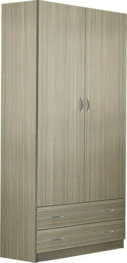 Economy Doppeltür Kleiderschrank Latte 90x60x180cm