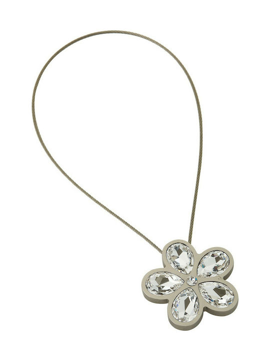 Zogometal Tie-Back Magnetic made of Metal Nickel Matt / Swarovski Crystal with Diza 1pcs