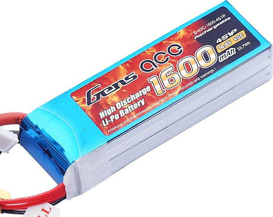 Gens Ace Ace Classic Батерия Li-Po 14.8V 1600mAh 40C 4S T-Щепсел за RC Превозно Средство