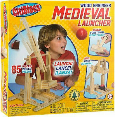 Zita Toys Wooden Construction Toy Citiblocs Medieval Launcher Kid 7++ years