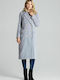 Figl M681 Women's Midi Coat with Buttons Gray 138305