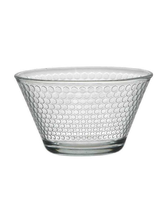 Click Serving Bowl Round Glass Transparent with Diameter 10cm 3pcs