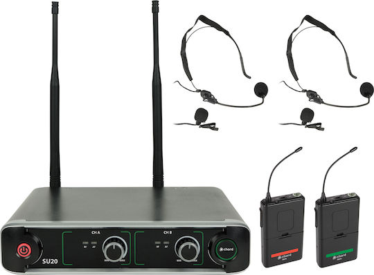 Chord SU20 Dual UHF Beltpack Set Σετ Ασύρματο Δυναμικό Μικρόφωνο Κεφαλής, Ζώνης για Φωνητικά