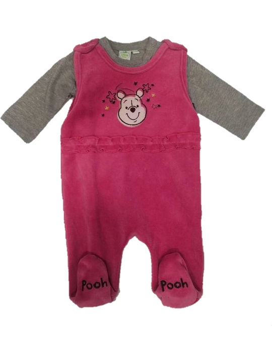 Disney Babystrampler Langärmliges Samt Fuchsie